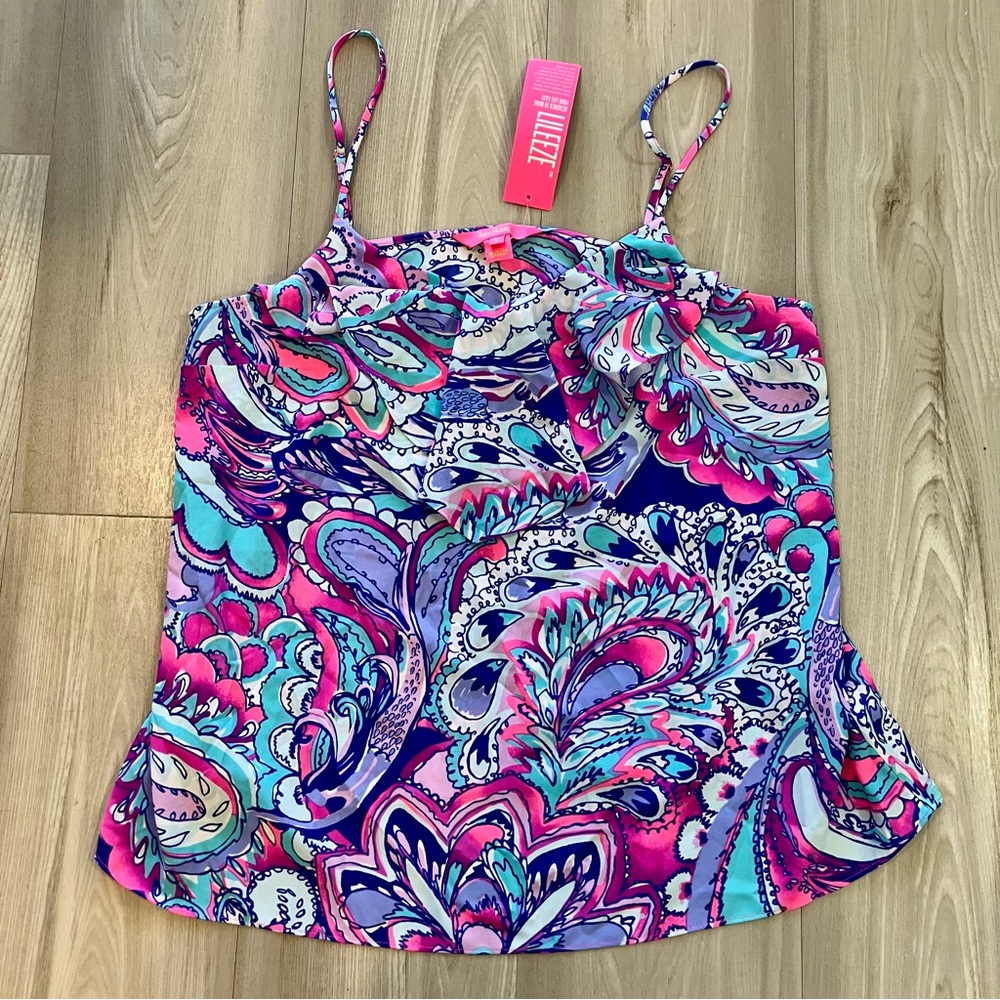 Lilly Pulitzer Karmen Cami, Pink Tropics Mermaids Call NWT